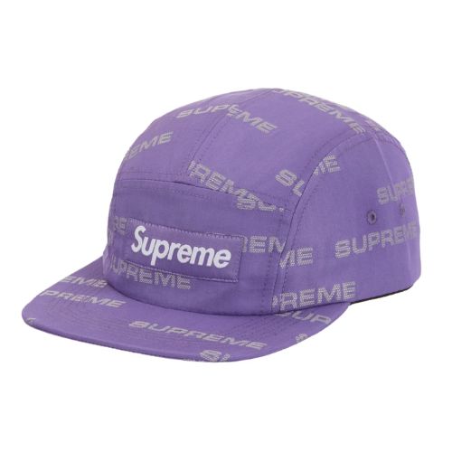Supreme Reflective Jacquard Camp Cap Purple