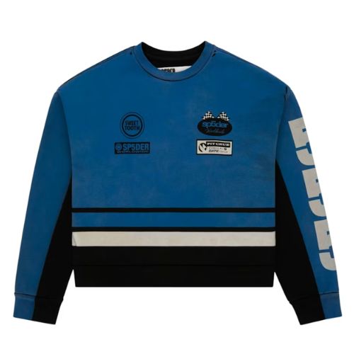 Sp5der Triple Five Crewneck Blue