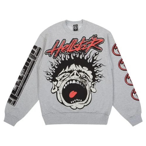 Hellstar Records Crewneck Heather Grey