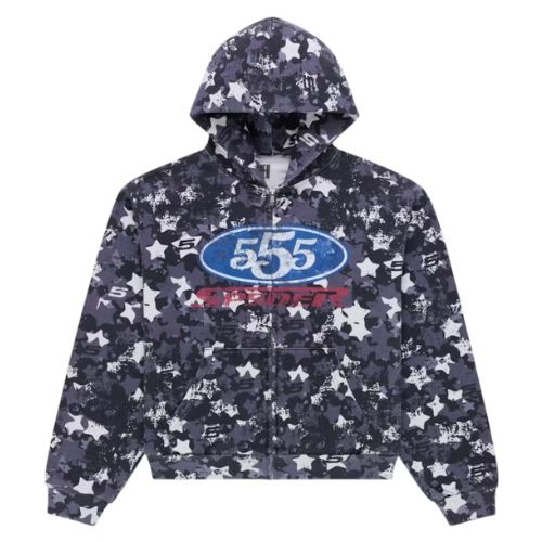 Sp5der R5Cing Zip Hoodie Blue Camo