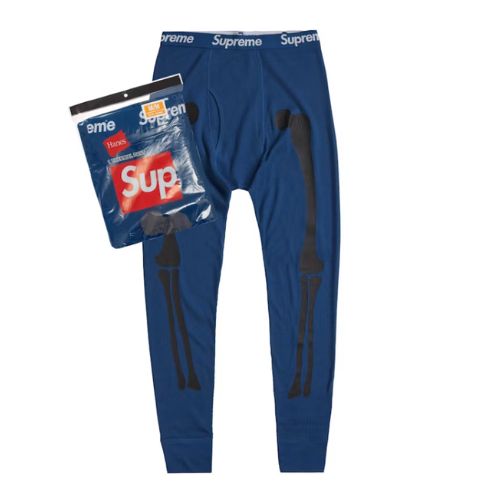Supreme Hanes Bones Thermal Pant Blue