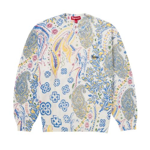 Supreme Printed Paisley Sweater White