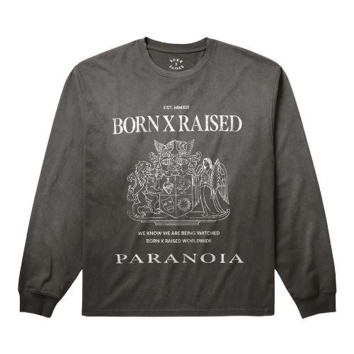Born x Raised Paranoia Crest L/S Tee Vintage Black