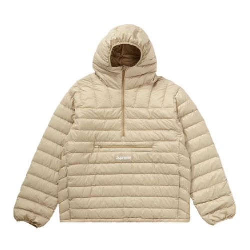Supreme Jersey Micro Down Half Zip Hoodie (FW22) Tan