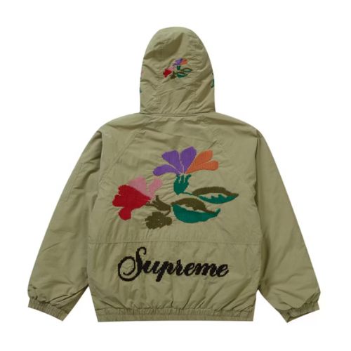 Supreme Needlepoint Hooded Jacket Olive