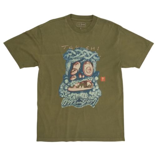 Travis Scott Cactus Jack x Takashi Murakami Melted Utopia Dream Zodiac Tee Olive