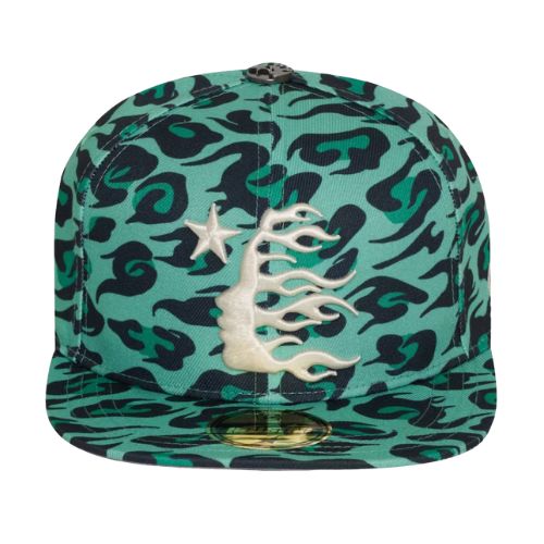 Hellstar Cheetah Print Snapback Hat Green