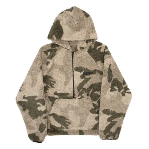 Fear of God Essentials Polar Fleece Half Zip Hoodie Camo
