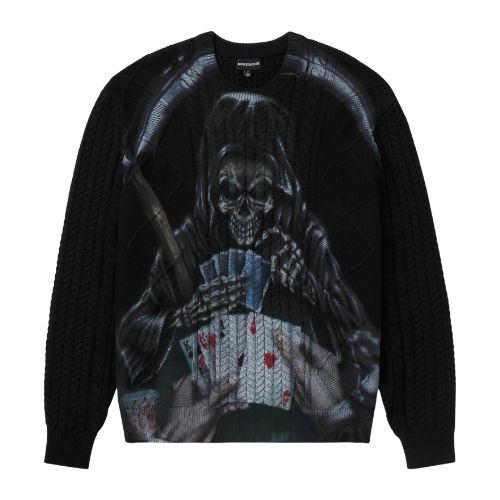 Born x Raised Two Pair Cable Knit Sweater Black