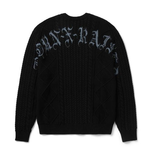 Born x Raised Two Pair Cable Knit Sweater Black