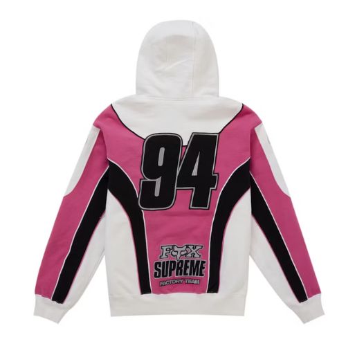 Supreme Fox Racing Zip Up Hooded White
