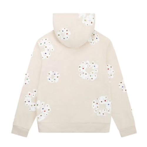 Denim Tears Rhinestone Cotton Zip-Up Hoodie with Crown