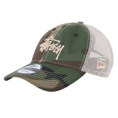 Stüssy New Era 9Twenty Basic Trucker Woodland Camo