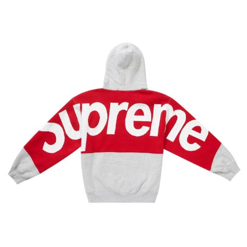 Supreme Big Logo Jacquard Hooded Sweatshirt Heather Grey