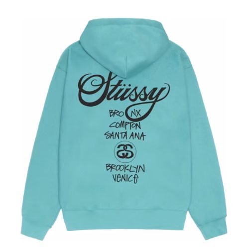 Stüssy World Tour Hoodie Ocean 