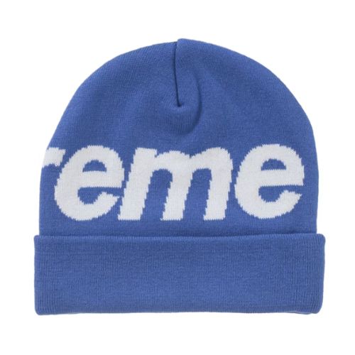 Supreme Big Logo Beanie Blue