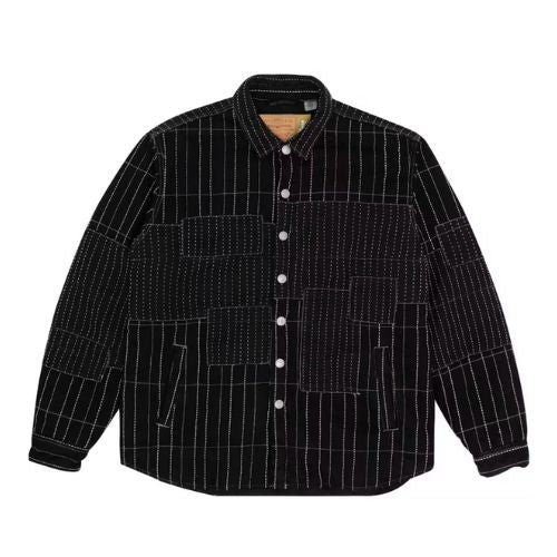 Denim Tears Peace Patchwork Padded Jacket Black