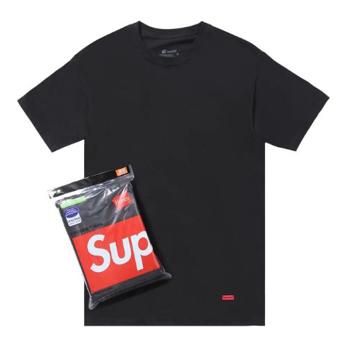 Supreme Hanes T-shirts (3 Pack) Black