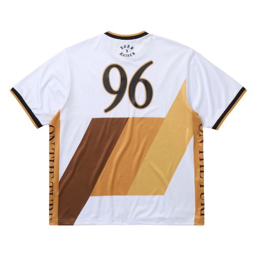 Born x Raised Crest Soccer Jersey White W/Gold