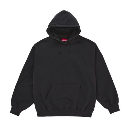 Supreme Satin Appliqué Hooded Sweatshirt (FW25) Black