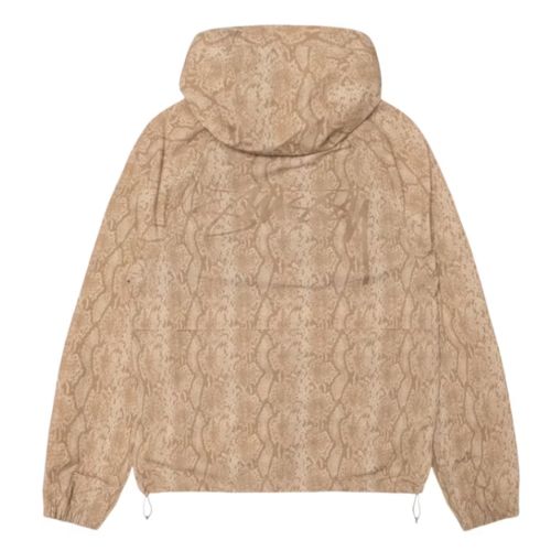 Stüssy Beach Snake Print Nylon Shell Jacket Khaki