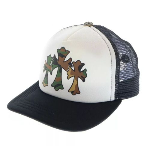 Chrome Hearts Camo Cementary White Trucker Hat