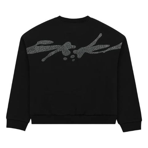 Sp5der Rhinestone TM Crewneck Black