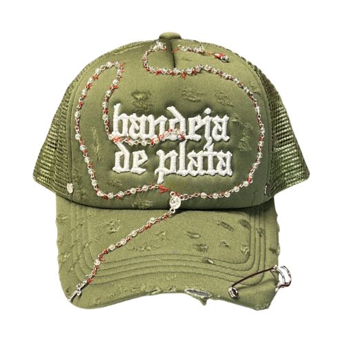 bandeja de plata gorra de camionero verde/beige ft. ToT