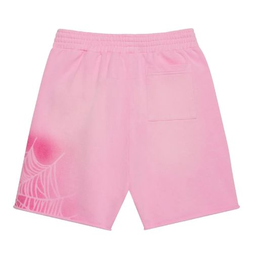 Sp5der OG Web V2 Spray Sweatshort Light Pink