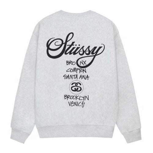 Stüssy World Tour Crew Neck Ash Heather