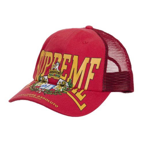 Supreme Crest Mesh Back 6-Panel Red Hat