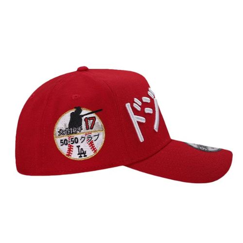 New Era LA Dodgers Shohei Ohtani 50 50 50 Scarlet Kanji 9Forty SnapBack Red