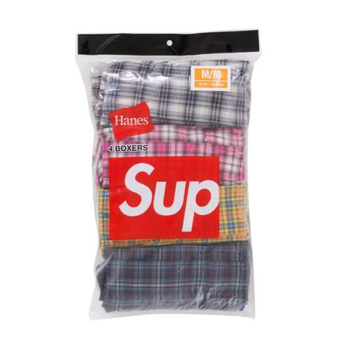Supreme Hanes Plaid Boxers (4 Pack) Multicolor