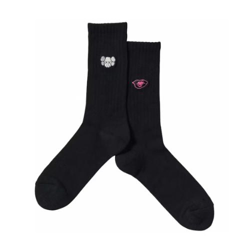 Kaws x Uniqlo Socks Black Lip