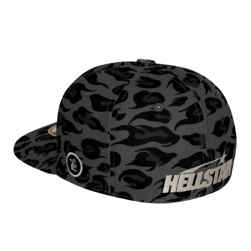 Hellstar Cheetah Print Fitted Hat Black