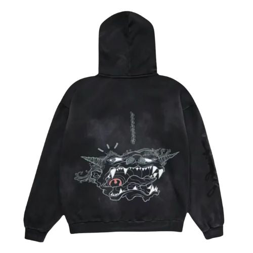 Travis Scott Cactus Jack x Fragment x Takashi Murakami Reborn Zip Hoodie Black