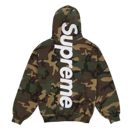 Supreme Satin Hooded Sweatshirt Woodland Camo