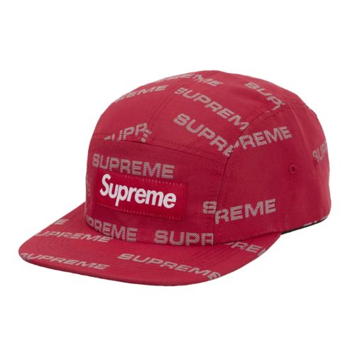 Supreme Reflective Jacquard Camp Cap Red
