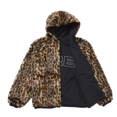 Supreme Faux Fur Reversible Hooded Track Jacket Black