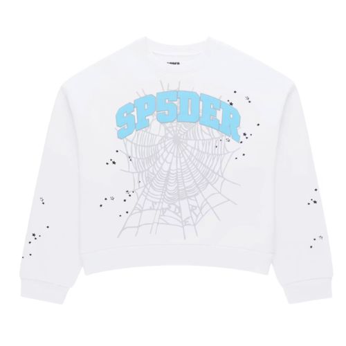 Sp5der Varsity Web Crewneck White