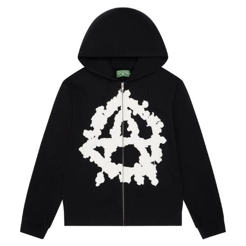 Denim Tears Anarchy Zip Up Hoodie Black