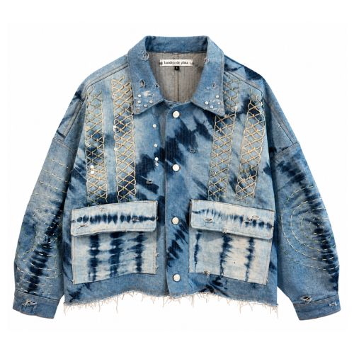 bandeja de plata chamarra kioto tie dye