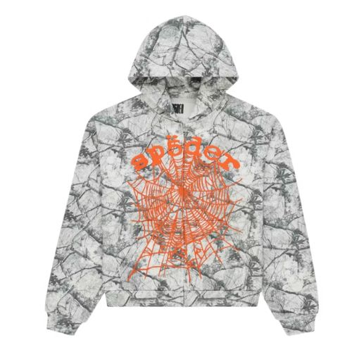 Sp5der Real Tree OG Web V2 Zip Hoodie White Camo