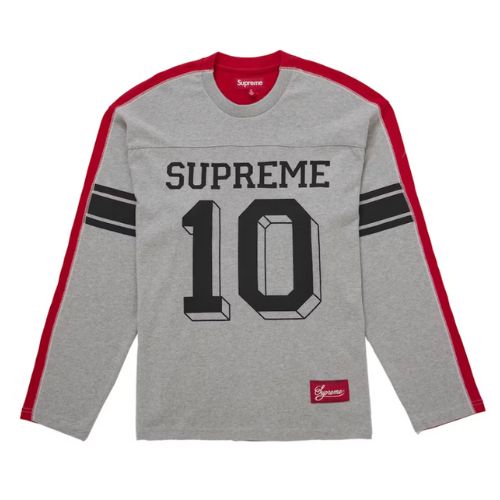 Supreme Split L/S Football Top Grey
