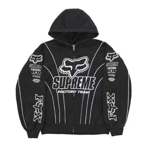 Supreme Fox Racing Zip Up Hooded Black