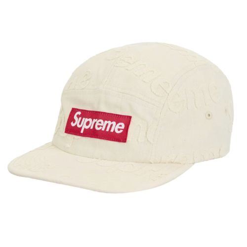 Supreme Lasered Denim Camp Cap White Denim