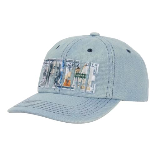 Supreme Embroidered Money Logo 6-Panel Hat Light Blue