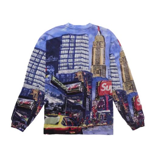 Supreme Skyline Sequin Long Sleeve Night T-Shirt Day