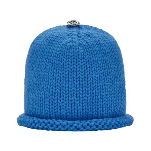 Chrome Hearts Leather Cross Patch Knit Beanie Blue/Purple