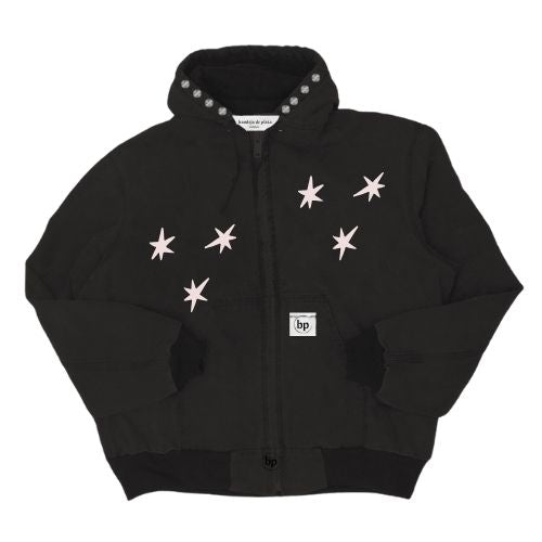 bandeja de plata Chamarra Zip Up Hoodie "joven, millonario & deprimido) Black